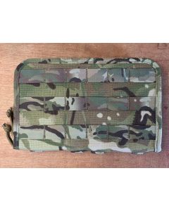 Designed to effectively mount on the front of body armour. This is the Molle Commanders Panel front view when closed.