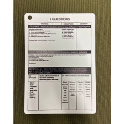 A6 - Printed 7 Questions Plastic Battle Slate Card (Double Sided)